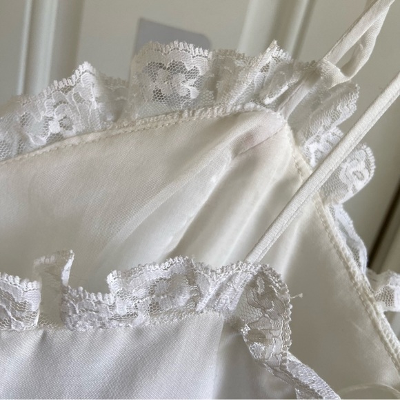 Vintage Candi Jones Lace Cottage Slip Dress Embroidered Prairie Floral Size 7 - Picture 9 of 14